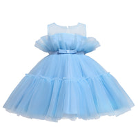 Girls Korean Style Mesh Princess Dress Bow Tutu Skirt