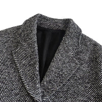 Medium Length Serrated Twill Overcoat Women's Clothes