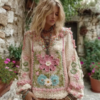 Womens Soft Cozy Crew-neck Long-sleeve Sweater For Fall And Winter