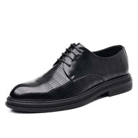 Men's Hollow-out Cowhide Height Increasing Insole Business Leather Shoes