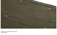 Workwear Rivet Cropped Pants Casual Wide-leg Shorts
