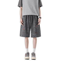 Men's Loose-Fit Embroidered Patchwork Sports Shorts