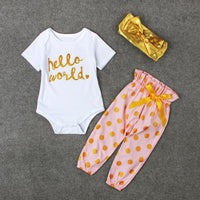 Three-piece Children's Romper With English Letters