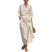Women's Casual Solid-Colored Loose Skirt Two-Piece Set