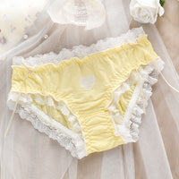 Soft Ice Silk Underwear Women's Double-layer Antibacterial Lace Lace Briefs