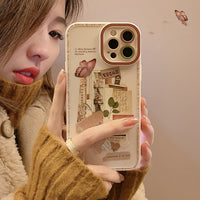 Retro Sticker Phone Case Literary Art