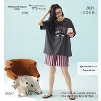 Women's High-end Pure Cotton Loungewear Set Suitable For Both Home And Outside