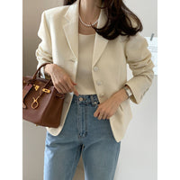 Slim-fit Tweed Jacket Long-sleeve Blazer