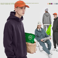 350g Velvet Padded Loose High Zipper Hooded Sweater
