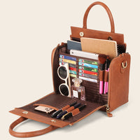Cowhide Portable Messenger Bag For Commuting To Work Mom