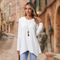 Long Sleeve Irregular Fashion Round Neck Top