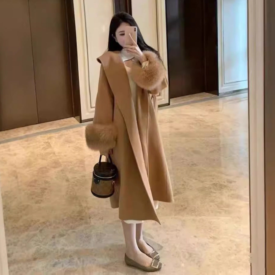 Double-sided Mink Cashmere Large Lapel Long Coat