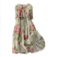 New European And American Style Shirt Dress Bohemian Vacation Style