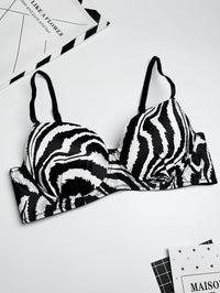 Sexy Zebra Push Up Women's Bra