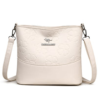Multi-layer Soft Leather Bucket Large Capacity Women's Shoulder Messenger Bag