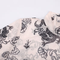 Women's See-through Gauze Screen Printing Bottoming Jumpsuit