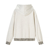 Casual Patchwork Perforated Hooded Sweatshirt For Women
