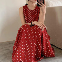 Summer Longline Korean-style Pajama Dress With Vest Style