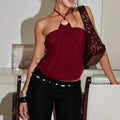 Neck-hanging Strap Sleeveless Womens Top