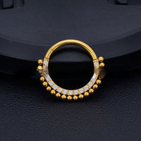 Titanium Alloy Nose Ring Inlaid Half Circle Seamless Piercing Earrings