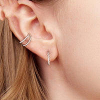 Simple Fashion Twist Argent Pur Earring Ear Clip All-match Fashion S925 Sterling Silver
