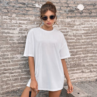 Women's Round-neck Solid-color Short-sleeve Top