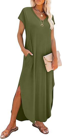 European And American Women's Casual Loose Long Dress