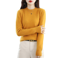 Round Neck Loose Solid Color Mink Sweater Pullover Base Woolen Sweater