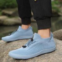 Outdoor Large Size Mid-calf Flying Woven Five-finger Wide Head Breathable Non-slip Men's Casual Pumps