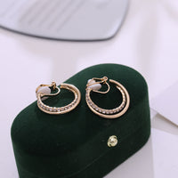 South Korea Simple Graceful Inlaid Small Diamond Earrings