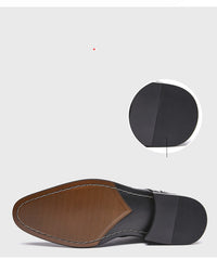British Lace Up Block Carved Leather Shoes