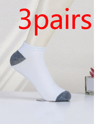 Simple Black White Gray Boat Sweat-absorbent Low Mouth Socks
