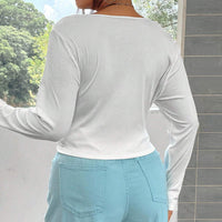 Women's Slim-fit Stretch Knit Long-sleeve Casual Versatile Top