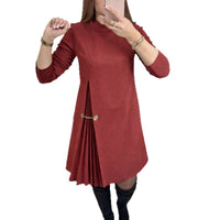 Short-sleeve Solid-color Chic Cropped Dress