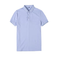 Solid Color Polo Shirt Youth Business Casual Lapels Short Sleeve