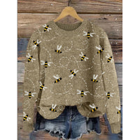 Womens Pullover Sporty Casual Crew-Neck Long-Sleeve Top