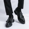 Slip-on Platform Height Increasing Men's Leather Loafers Shoes