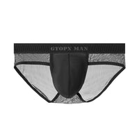 Men's Translucent Ice Silk Net Yarn Thin Single Layer U Convex Sexy Low Waist Panties