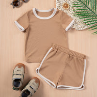 Children's Clothing Fashion Color Contrast Two-piece Set