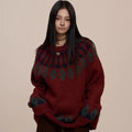 Jacquard Pullover Sweater Loose Sweater Coat