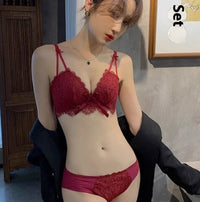 Women's Underwear Small Push Up Show Big Pure Desire Style Bra Set