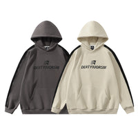 Street Letter Print Loose Hooded Sweater