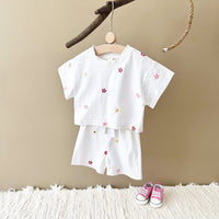 Girls' Floral T-shirt Comfortable All-match Suit
