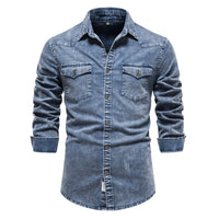 Men's Denim Shirt Quality Heavy Duty Washing