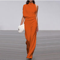 One-shoulder Sleeve Casual Commuter Jumpsuit