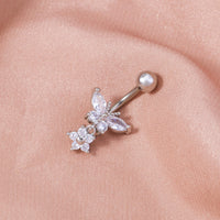 Micro-inlaid Butterfly Belly Button Piercing With Zircon
