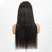 Lace Front Full Head Wigs Double Weft Long Straight Synthetic Hair Extensions