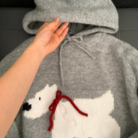Gray Puppy Hooded Women's New Cute Sweater Autumn Winter