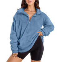 Velvet Fleece-lined Women's Casual Stand Collar Sweater