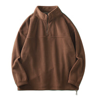 American Polar Fleece Casual Sweatshirt Loose Bottoming Shirt Long Sleeve Half Zipper Jacket